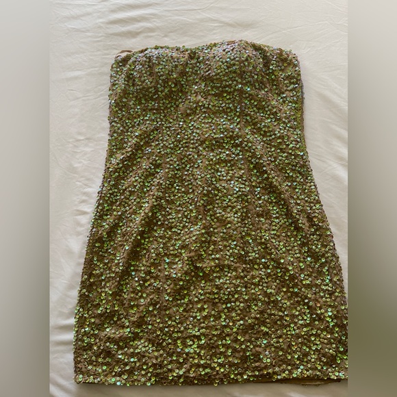 Dresses & Skirts - All Over Sequined Dress with Tan Base